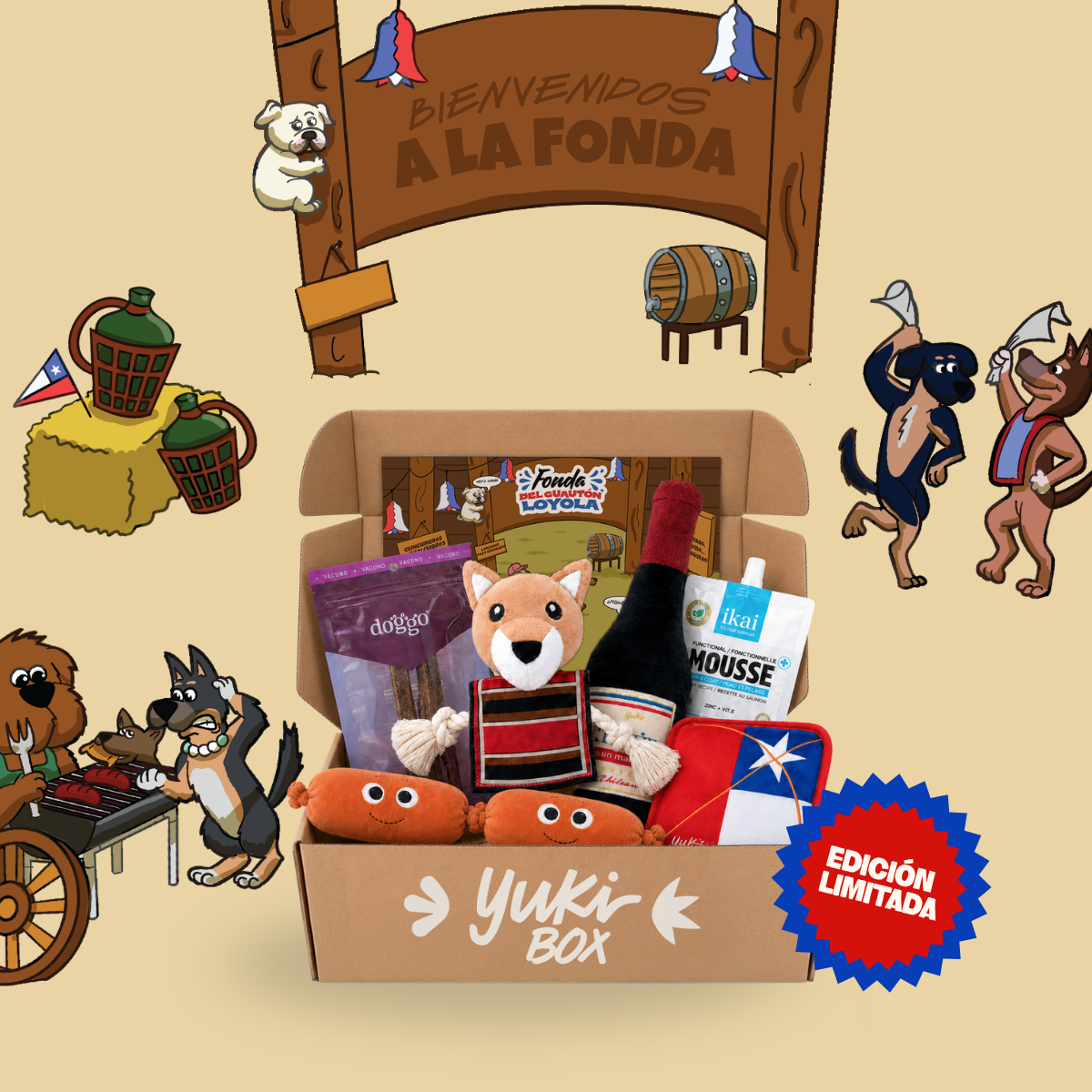 YukiBox edición Fiestas Patrias, versión clásica con la caja abierta