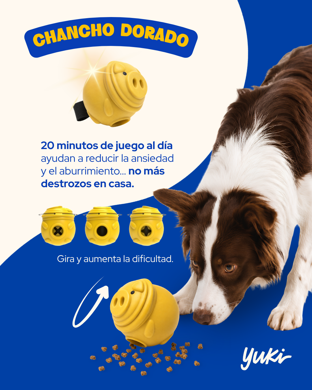 Chancho Dorado – Dispensador de Snacks para Perros
