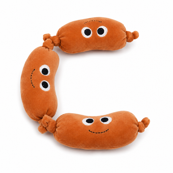 Los Choris, juguete de peluche con forma de chorizos para perro, edición Fiestas Patrias Yuki Pet