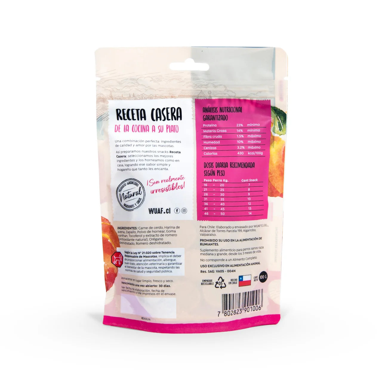 Snack Wuaf Cerdo Zapallo 100g