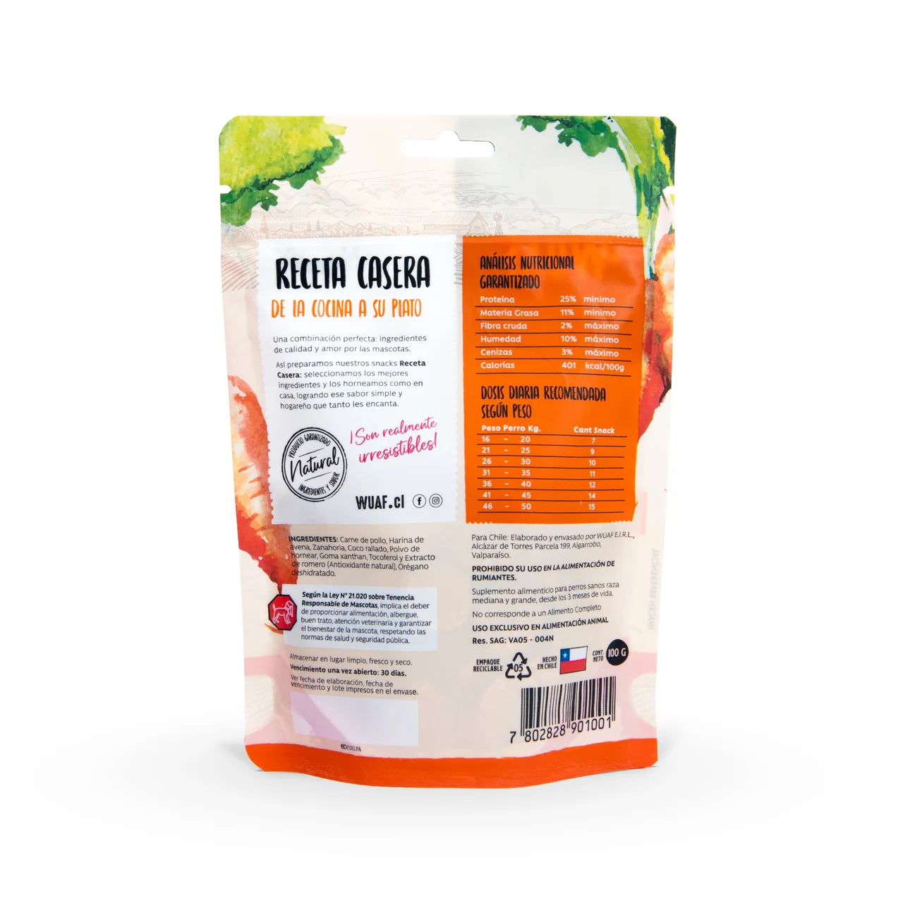 Snack Wuaf Pollo Zanahoria 100g