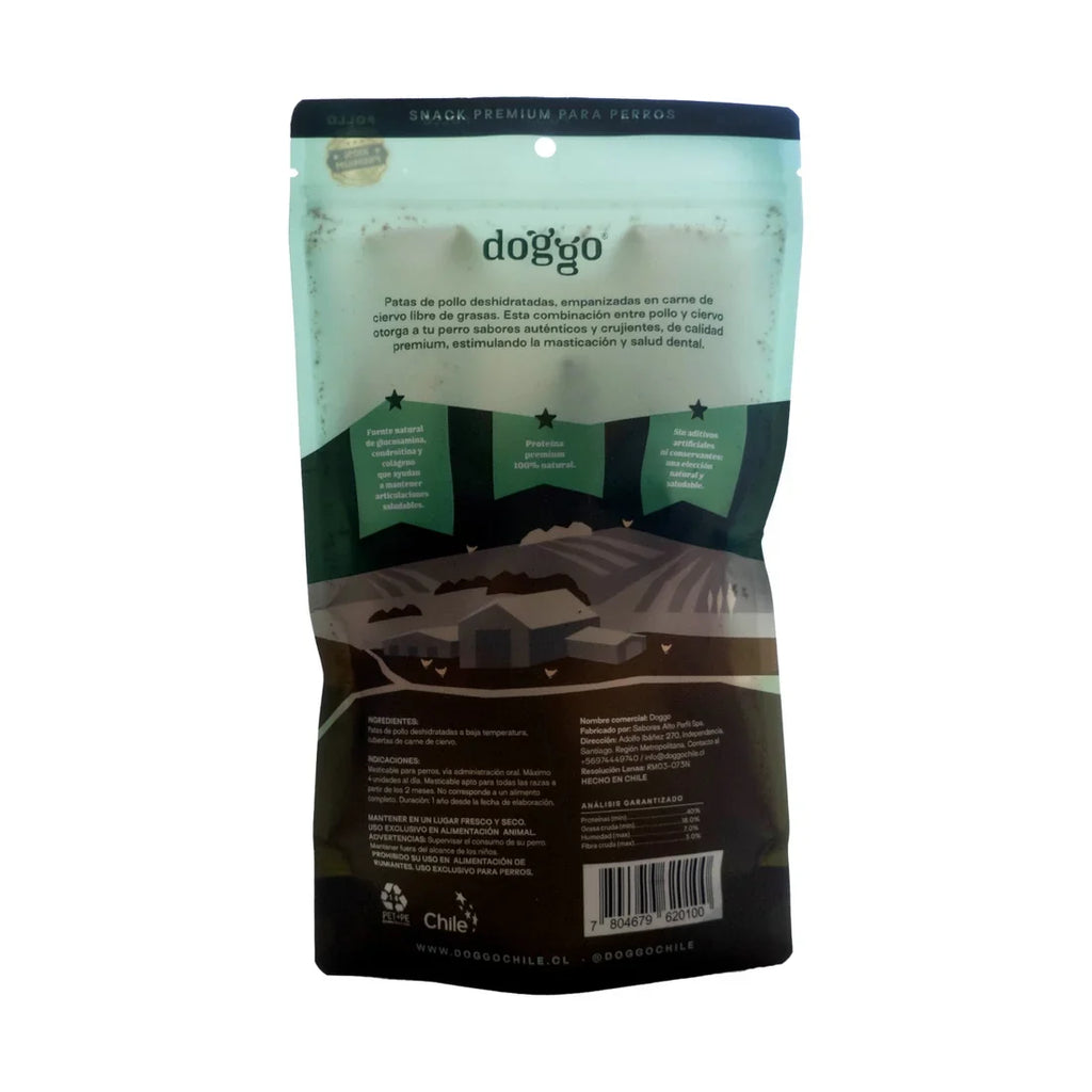 Patas de Pollo Doggo - etiqueta nutricional (reverso)